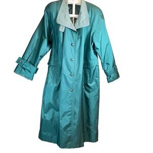 Chiango by Fleet Street Button Raincoat Woman's 12 Removable Insulated Liner 80s